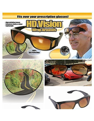 HD Night Vision Glasses Wrap Around Fit Over Glasses