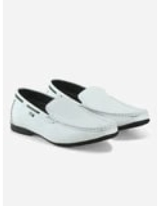 Men's Casual White Moc Toe Loafers