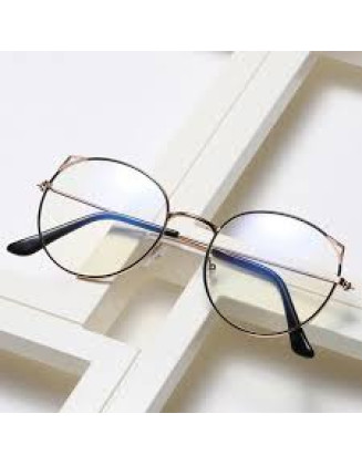 Oval Steel & Black Eyeglasses