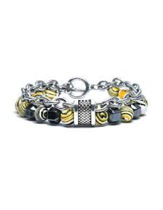 Beads Silver Chain Bracelet For Boys