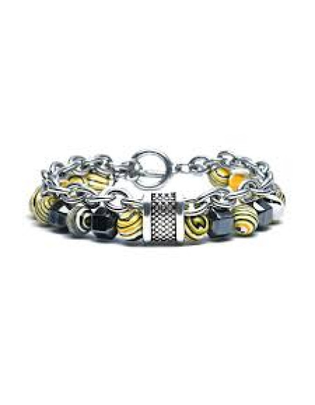 Beads Silver Chain Bracelet For Boys