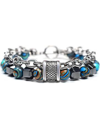 Beads Silver Chain Bracelet For Boys