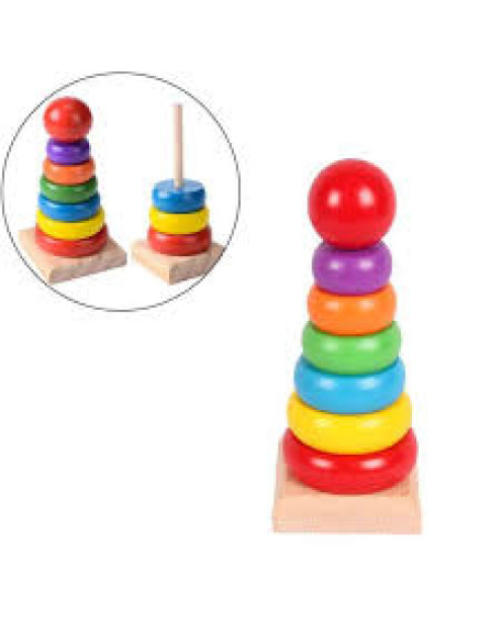 Rainbow Wooden Ring Tower