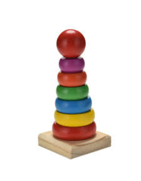 Rainbow Wooden Ring Tower